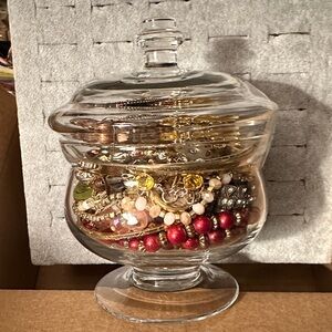 Mystery Jewelry Jar with Beautiful Lidded Glass Jar.